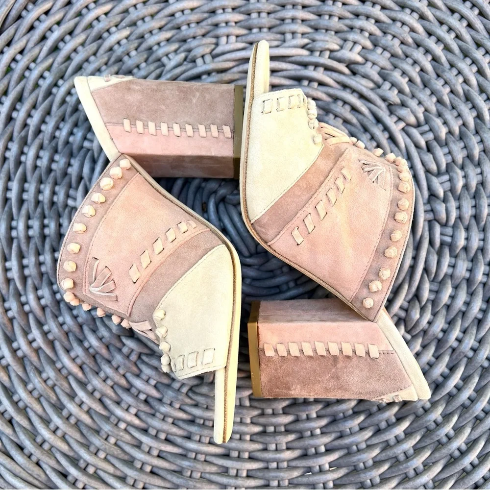 NWOT Sigerson Morrison Philip Suede Open Toe Mule Blush Sz 7.5 - Picture 7 of 11